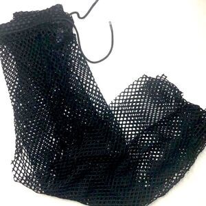 Buzz Black Fishnet Drawstring Pants, Beach Coverup
